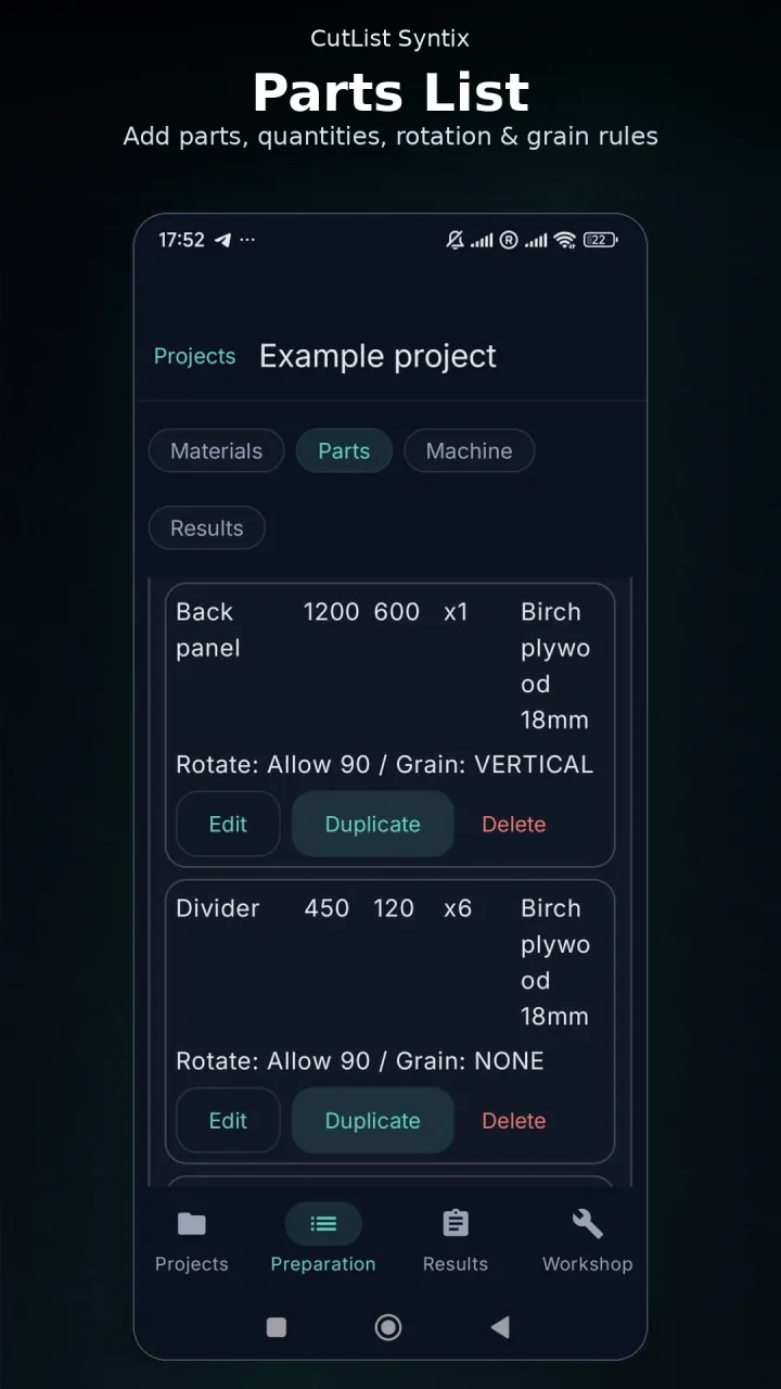 CutList Syntix - Offline Cut List Optimizer for Sheet Materials screenshot 4