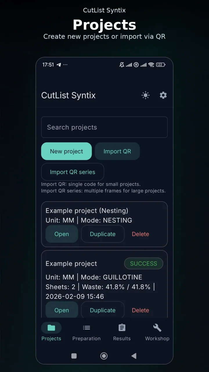 CutList Syntix - Offline Cut List Optimizer for Sheet Materials screenshot 1