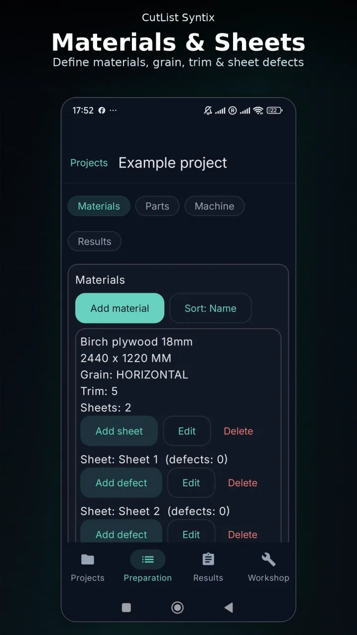 CutList Syntix - Offline Cut List Optimizer for Sheet Materials screenshot 3